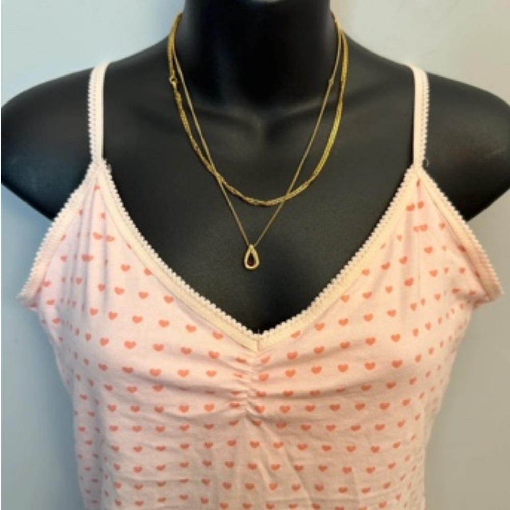 Light Pink Heart-Print Camisole Top - Picture 1 of 5